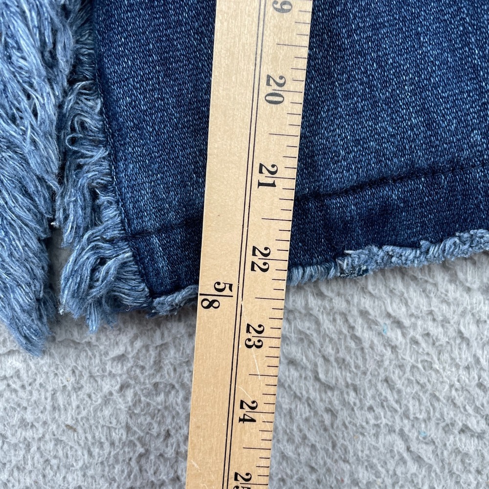 AG Adriano Goldschmied Jacket Womens XS Blue Denim Asymmetric Fringe Zip 13646 - Picture 8 of 11